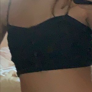 Black lace Small crop top
